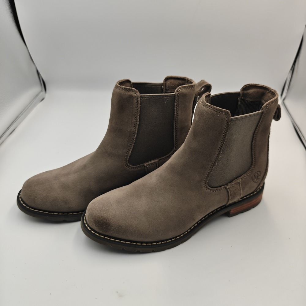 Ariat Ladies 7.5 B Wexford Waterproof Taupe Brown Ankle Boot 10021528